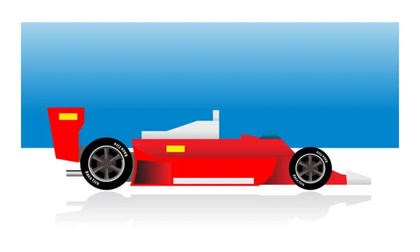 Formel Sportwagen Auf Weißem Und Blauem Hintergrund Mit Kopierraum — Stockvektor