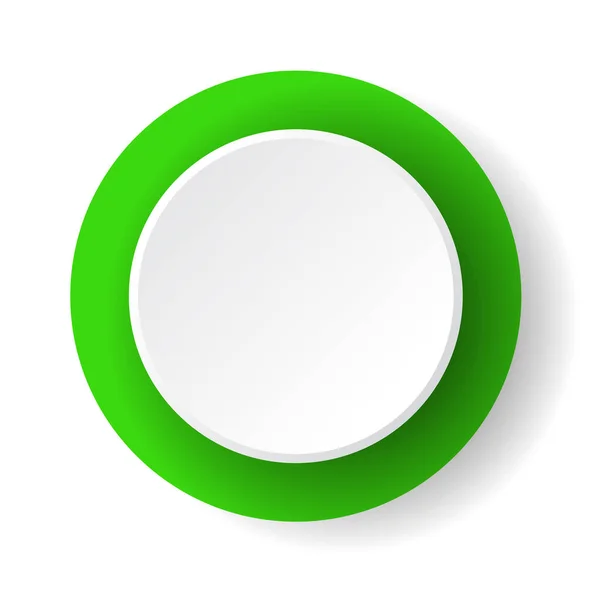 Botón Verde Con Espacio Copia Aislado Sobre Fondo Blanco — Vector de stock