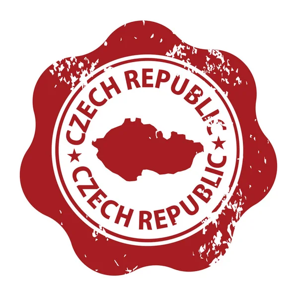 Çek Cumhuriyeti kırmızı grunge kauçuk damgası