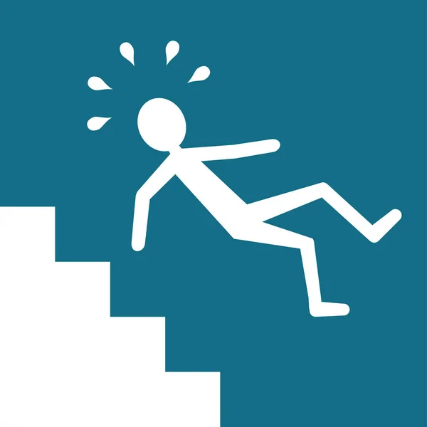 階段から落ちる人間のシンプルなイメージ — ストックベクタ