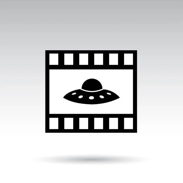 Taśma Filmowa Statkiem Ufo — Wektor stockowy