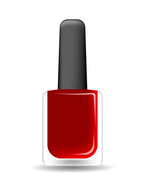 Red Nail Polish Isolated White Background — Stock Vector