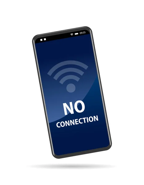 Smartphone Sans Texte Connexion Isolé Sur Fond Blanc — Image vectorielle