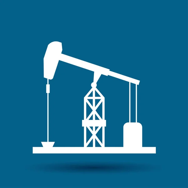 Oliepomp Blauwe Achtergrond Eenvoudig Beeld — Stockvector