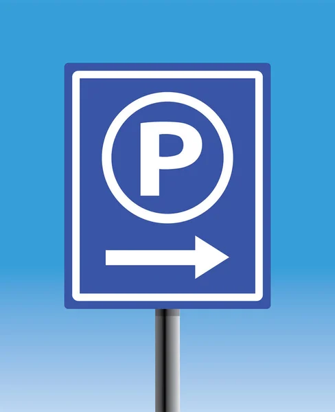 Blue Parking Road Sign Arrow — Stock Vector