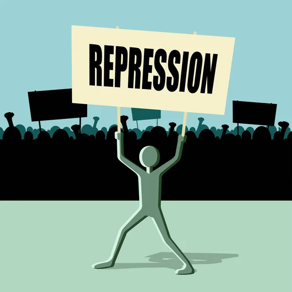 Протест Толпой Репрессиями — стоковый вектор