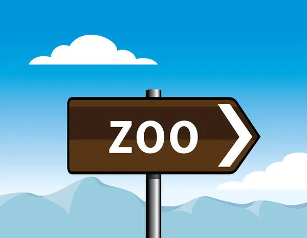 Segnaletica Stradale Con Testo Zoo — Vettoriale Stock