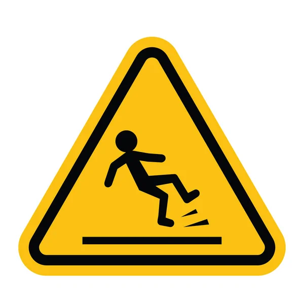 Yellow Triangular Road Sign Slippery Floor — Stock Vector