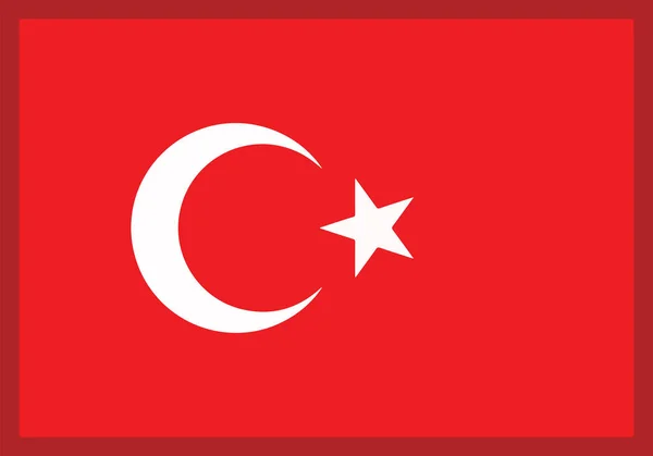 Bendera Red Turkey Dengan Bulan Dan Bintang - Stok Vektor