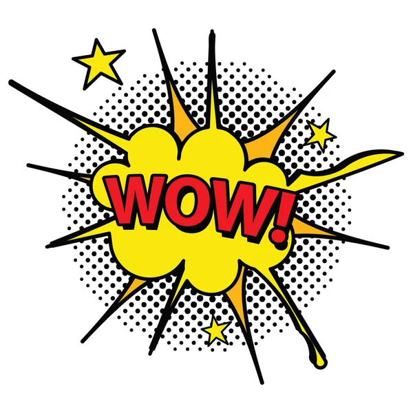 Patlama bulutu üzerine yazı yazan bir poster, pop sanat tarzı.