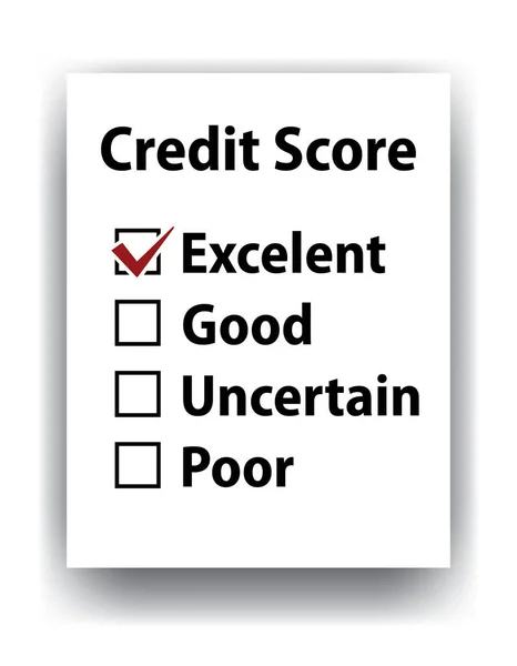 Paper Sheet Excellent Credit Score Rank — Stock Vector