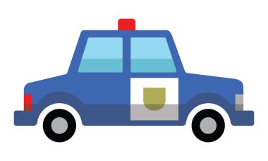 Polis arabası simgesi, vektör illüstrasyonu 