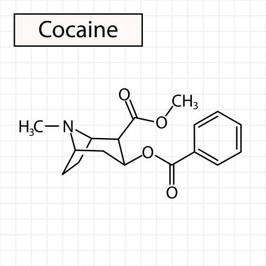 kokain yapısı, kimya, vektör illüstrasyonu