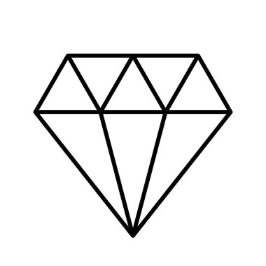 Elmas simgesi doğrusal, vektör illüstrasyonu 