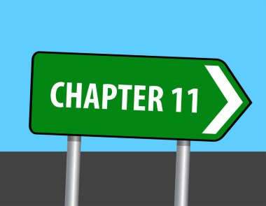 Bölüm 11 iflası, yol işareti, vektör illüstrasyonu