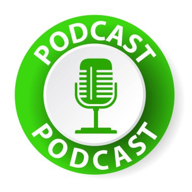 podcast simgesi ya da düğmesi, vektör illüstrasyonu 