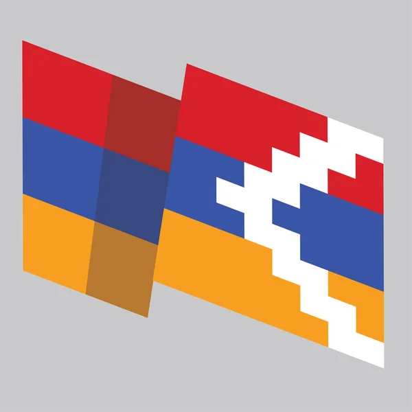 Bandera Karabaj Nagorno Aislado Sobre Fondo Gris Ilustración Vectorial — Vector de stock