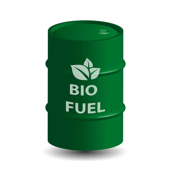 Bioüzemanyag Zöld Hordó Vektor Illusztráció — Stock Vector