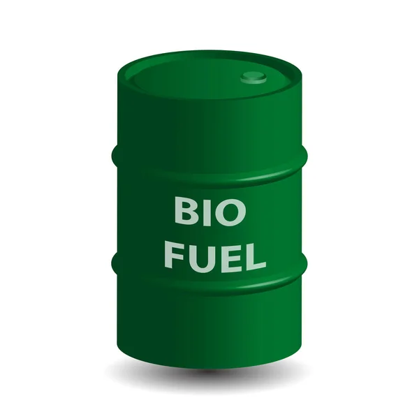 Bio Fuel Green Barrel Vector Illustration — Stock Vector