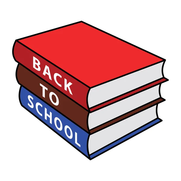 Okula Dönüş Renkli Kitaplar Yığını Vektör Illüstrasyonu — Stok Vektör