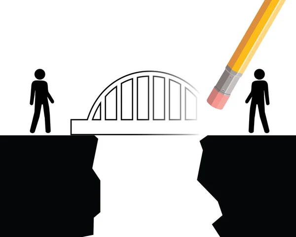 Híd Törlése Két Ember Között Vektor Illusztráció — Stock Vector