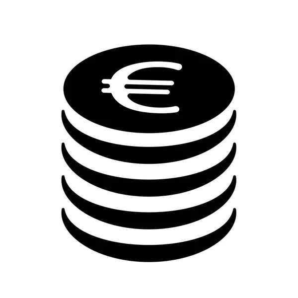 Ícone Pilha Moeda Euro Logotipo Ilustração Vetorial — Vetor de Stock