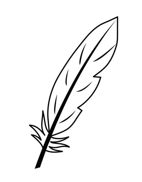 Feather Linear Vector Illustration — Stock Vector