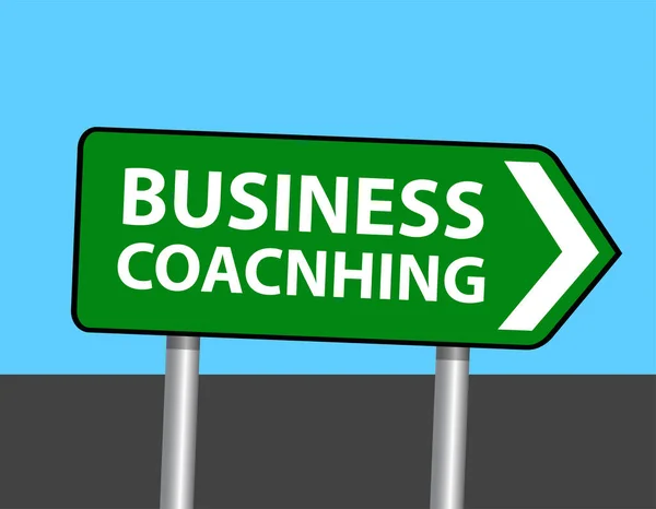 Business Coaching Road Sign Ilustração Vetorial —  Vetores de Stock
