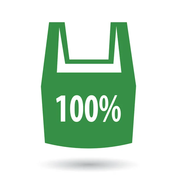 Βιοδιασπώμενη Πλαστική Σακούλα Πράσινο Χρώμα Διανυσματική Απεικόνιση — Διανυσματικό Αρχείο