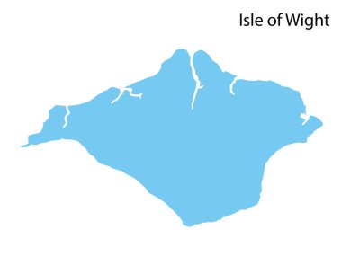 Wight Adası, Birleşik Krallık, vektör illüstrasyonu 