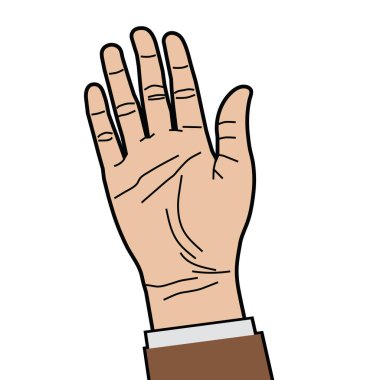 Açık el veya avuç içi, vektör illüstrasyonu