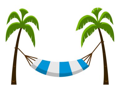 iki palmiye ve hamak, vektör çizimi