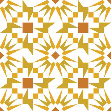 Kusursuz geometrik desen, sarı ve kahverengi renk, vektör illüstrasyonu