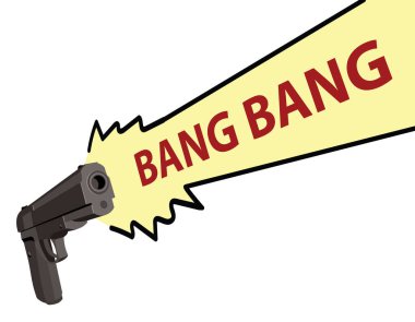tabanca atışı, bang bang, vektör illüstrasyonu