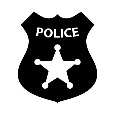 Polis rozeti siyah ve beyaz, vektör illüstrasyonu