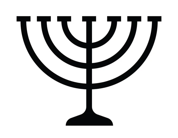 Basit Menorah Yahudi Sembolü Vektör Illüstrasyonu — Stok Vektör