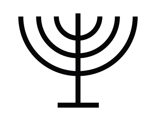 Menorah Semplice Simbolo Ebraico Illustrazione Vettoriale — Vettoriale Stock
