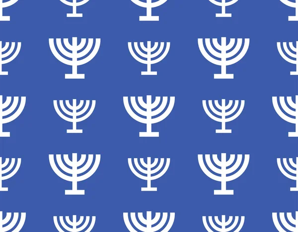 Sederhana Menorah Pola Mulus Simbol Yahudi Vektor Ilustrasi - Stok Vektor