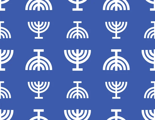 Eenvoudige Menorah Naadloos Patroon Joods Symbool Vectorillustratie — Stockvector