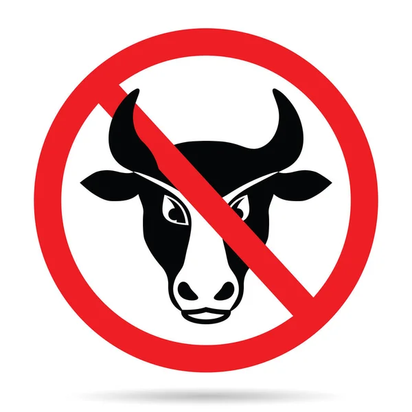 stock vector no beaf sign or symbol, no cows allowed, vector illustration 