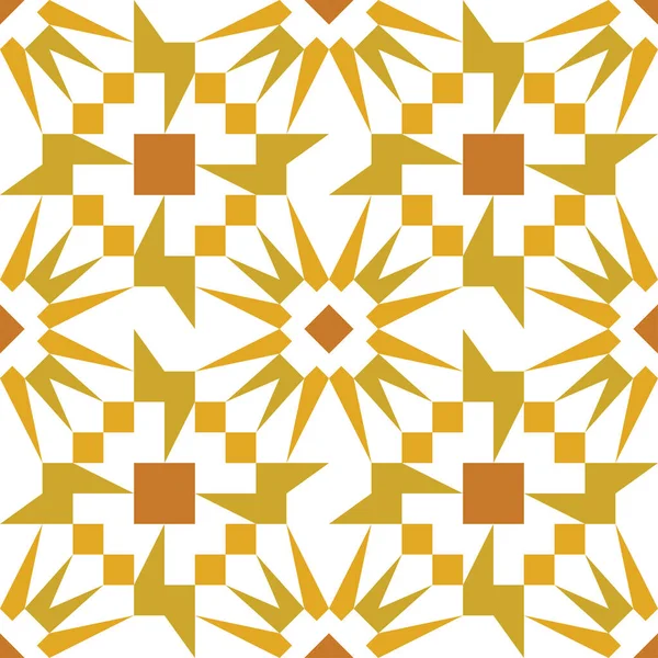 无缝几何图案 黄色和棕色 矢量图解 — 图库矢量图片