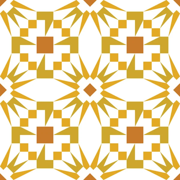 无缝几何图案 黄色和棕色 矢量图解 — 图库矢量图片