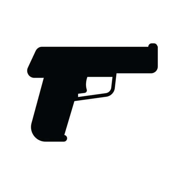 Ikon Pistol Hitam Dan Putih Gambar Vektor - Stok Vektor