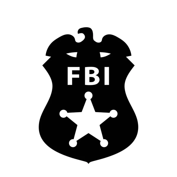 Abstract Fbi Badge Black White Vector Illustration — Stock Vector