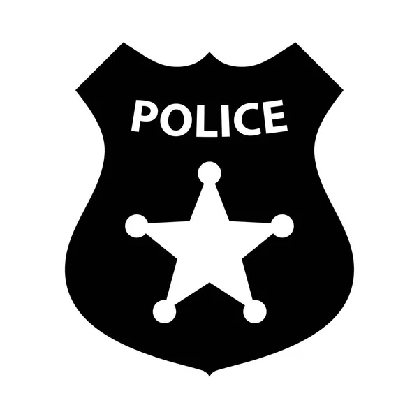 Поліцейський Значок Чорно Білий Векторні Ілюстрації — стоковий вектор