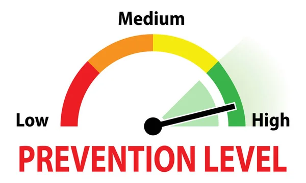 Präventionsniveau Hoch Meter Mit Pfeil Vektorabbildung — Stockvektor