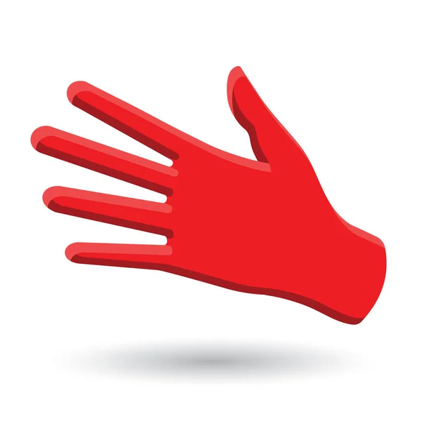 Logo Icona Mano Rossa Illustrazione Vettoriale — Vettoriale Stock
