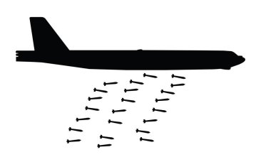 savaş uçağı silueti, bombardıman uçağı, savaş uçağı, vektör çizimi