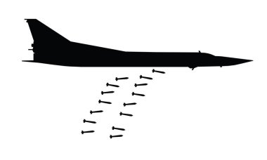 savaş uçağı silueti, bombardıman uçağı, savaş uçağı, vektör çizimi