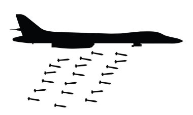 savaş uçağı silueti, bombardıman uçağı, savaş uçağı, vektör çizimi